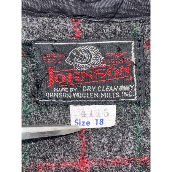 vintage JOHNSON WOOLEN MILLS wool coat 48R mackinaw MALONE hunting jacket 1960s - Picture 3 of 13